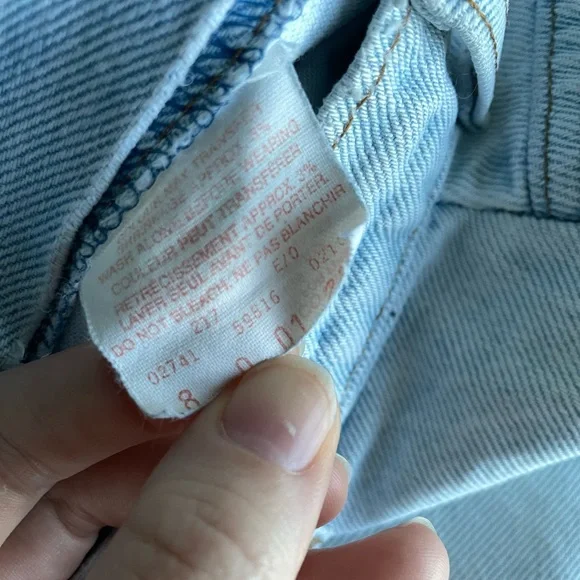 RARE Vintage 1980s White & Orange Tab Ultra Light Wash Levi’s Jeans 26W - Picture 6 of 6